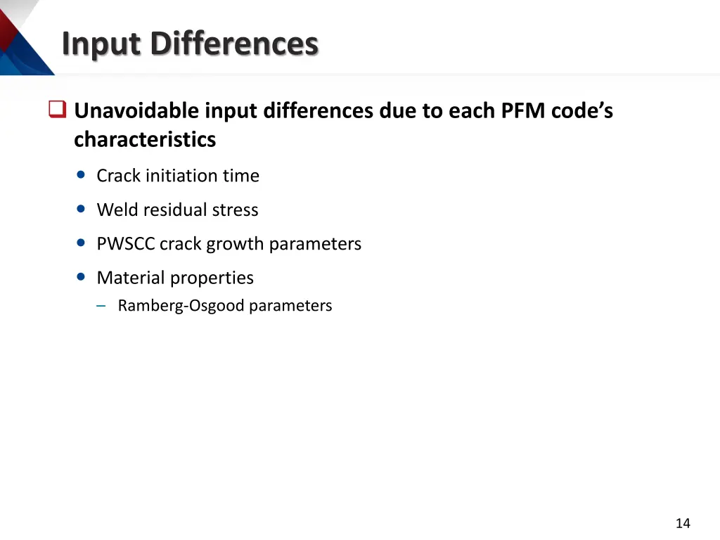 input differences