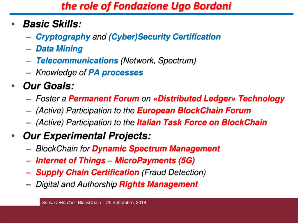 the role of fondazione ugo bordoni