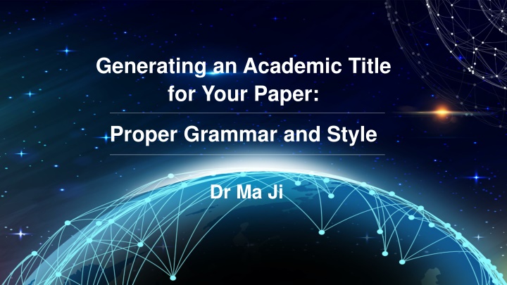 generating an academic title for your paper