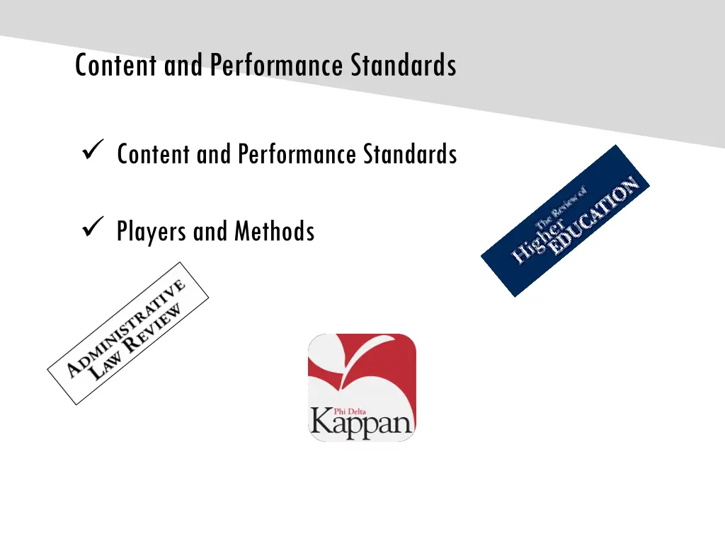 content and performance standards