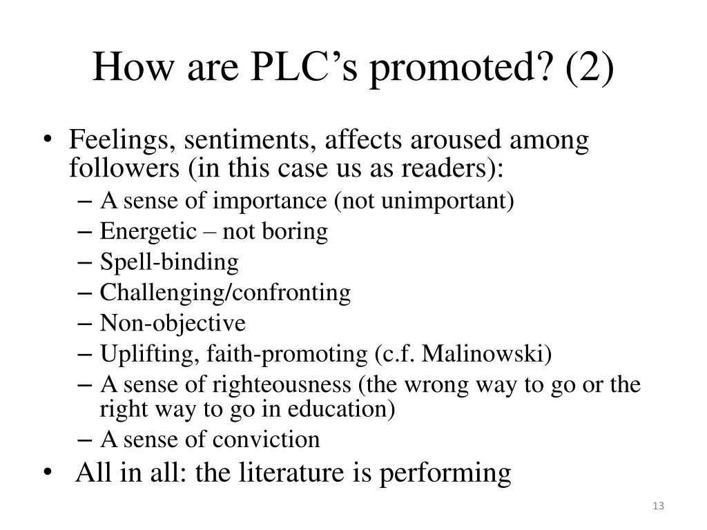 how are plc s promoted 2