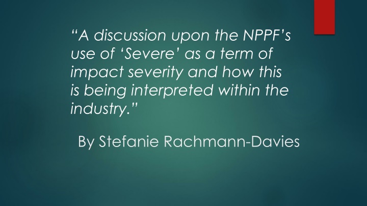 a discussion upon the nppf s use of severe