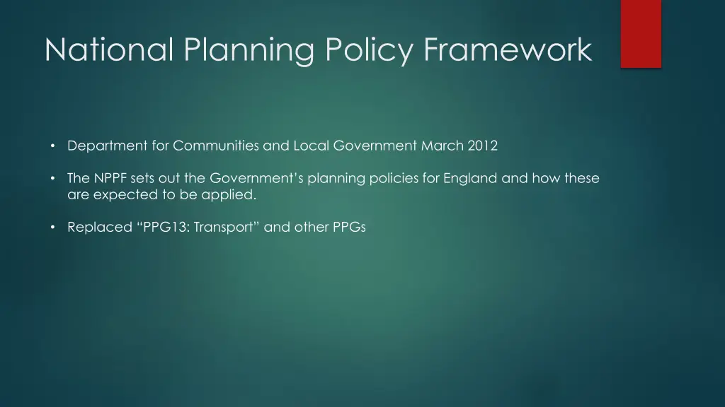 national planning policy framework