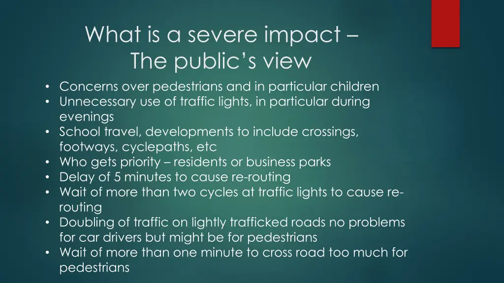 what is a severe impact the public s view