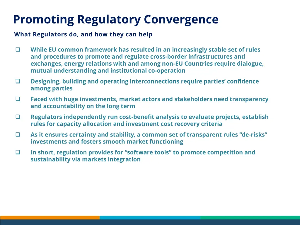 promoting regulatory convergence