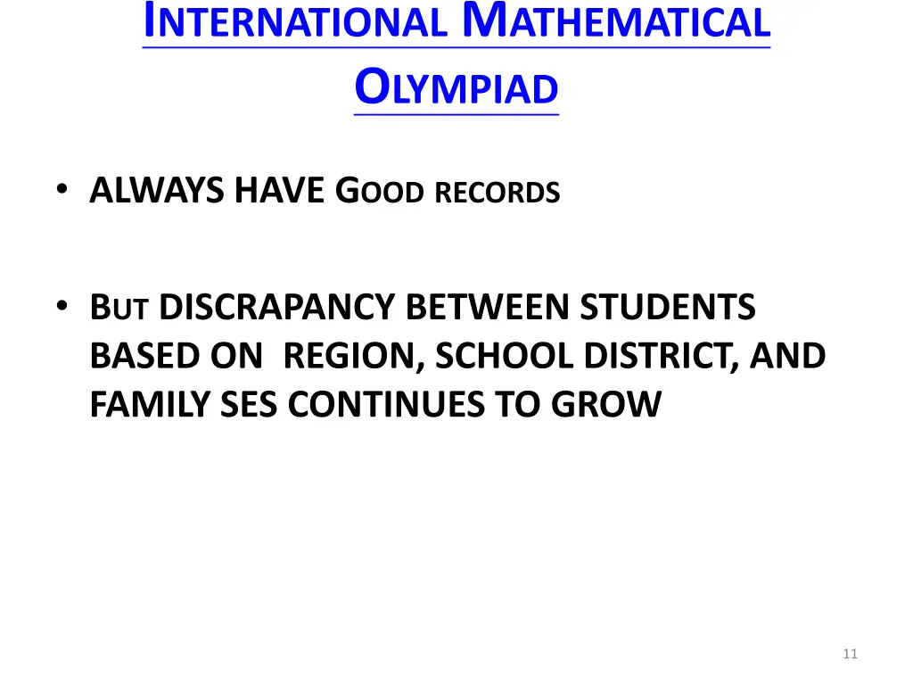 i nternational m athematical o lympiad