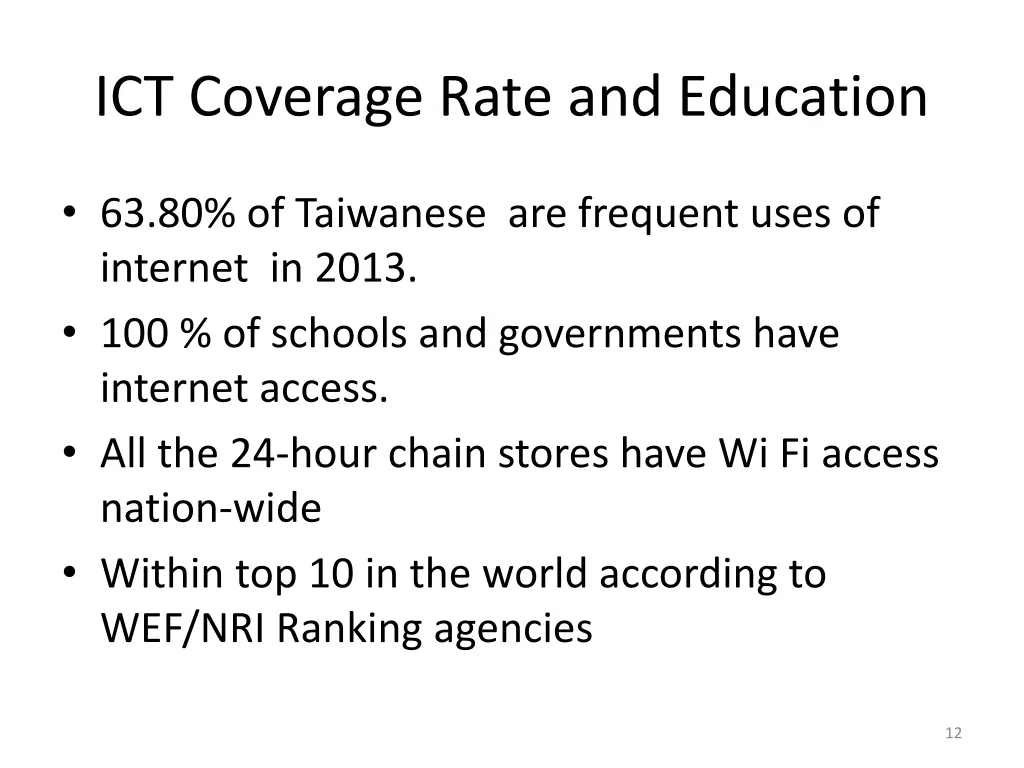 ict coverage rate and education