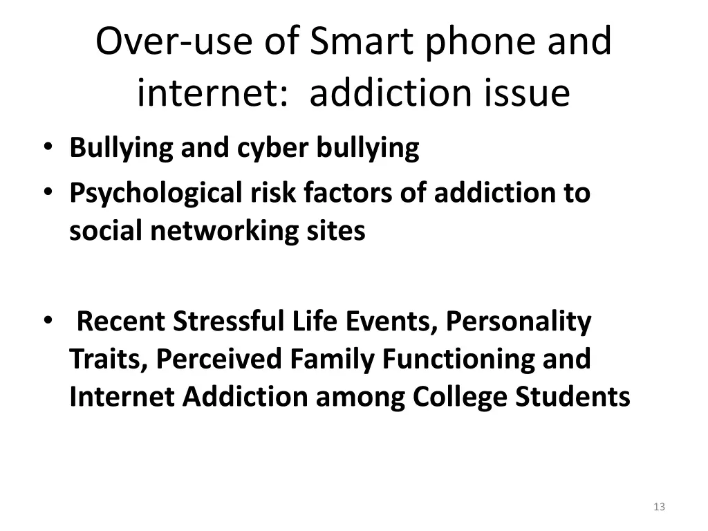 over use of smart phone and internet addiction