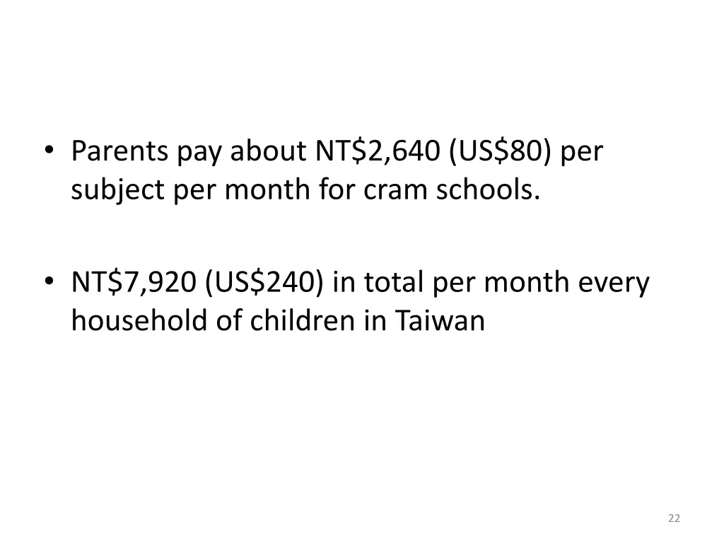 parents pay about nt 2 640 us 80 per subject