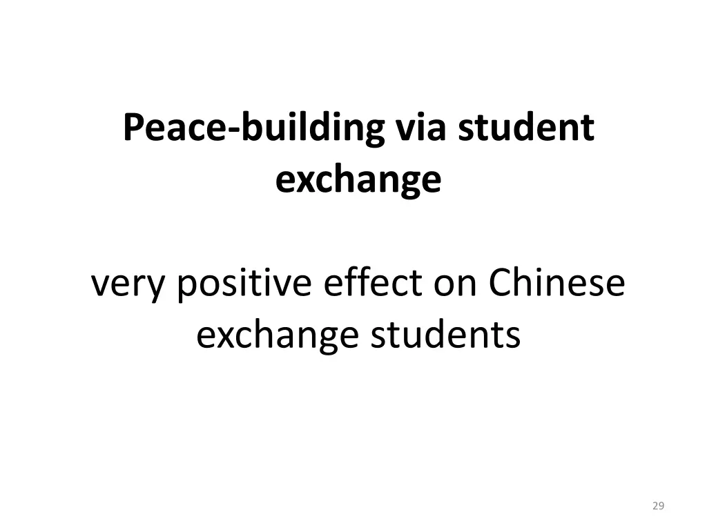 peace building via student exchange