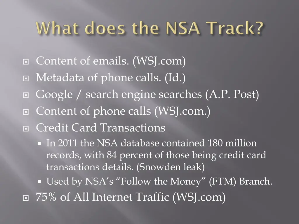 content of emails wsj com metadata of phone calls