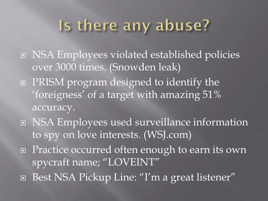 nsa employees violated established policies over