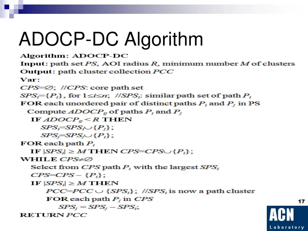 adocp dc algorithm 1