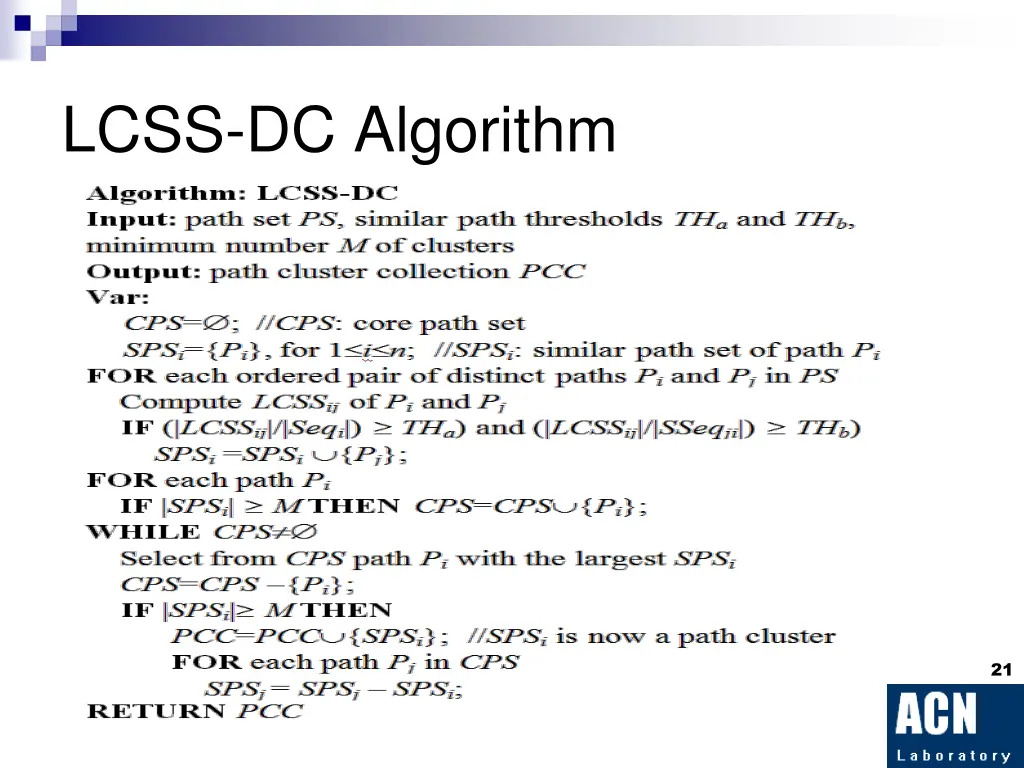 lcss dc algorithm