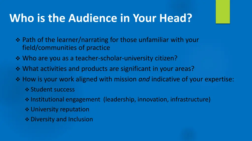 who is the audience in your head