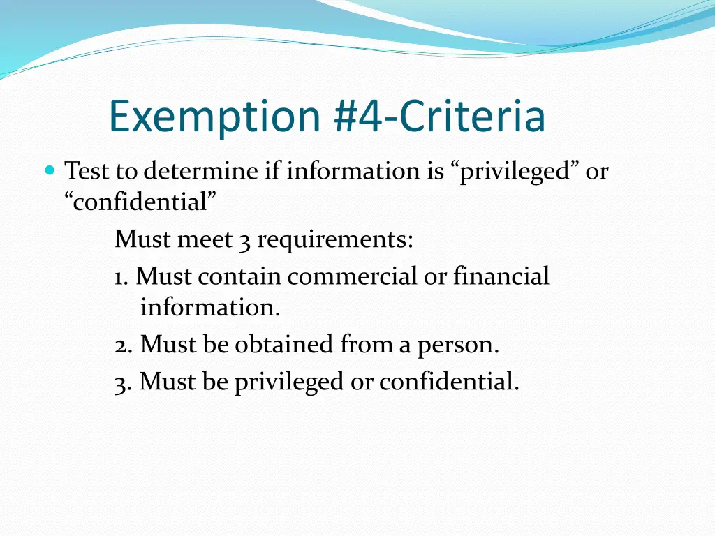 exemption 4 criteria