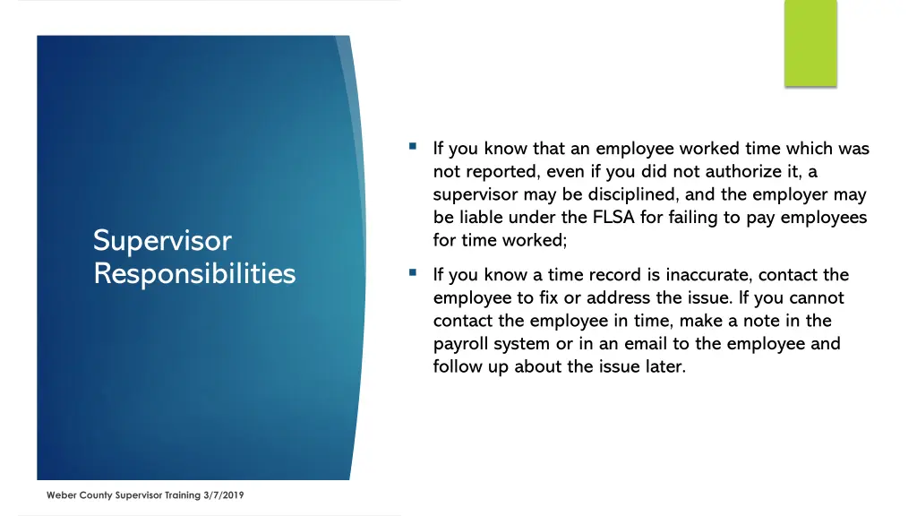 if you know that an employee worked time which