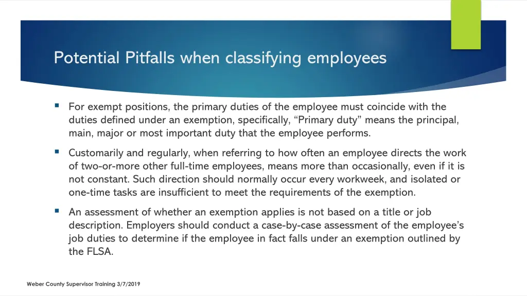 potential pitfalls when classifying employees