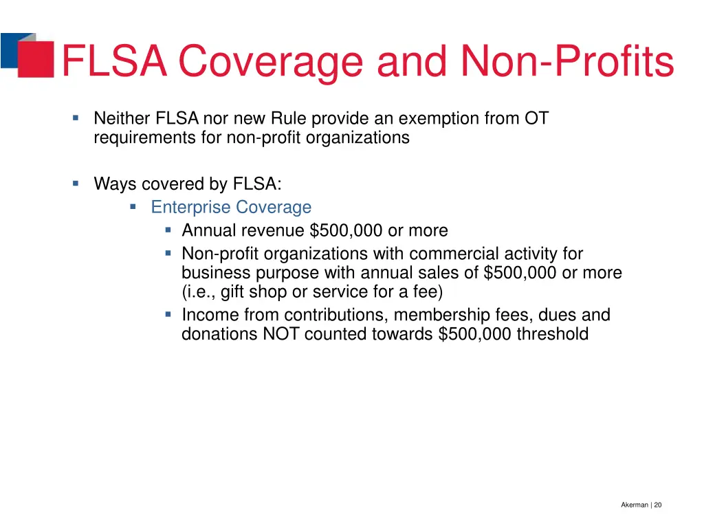 flsa coverage and non profits