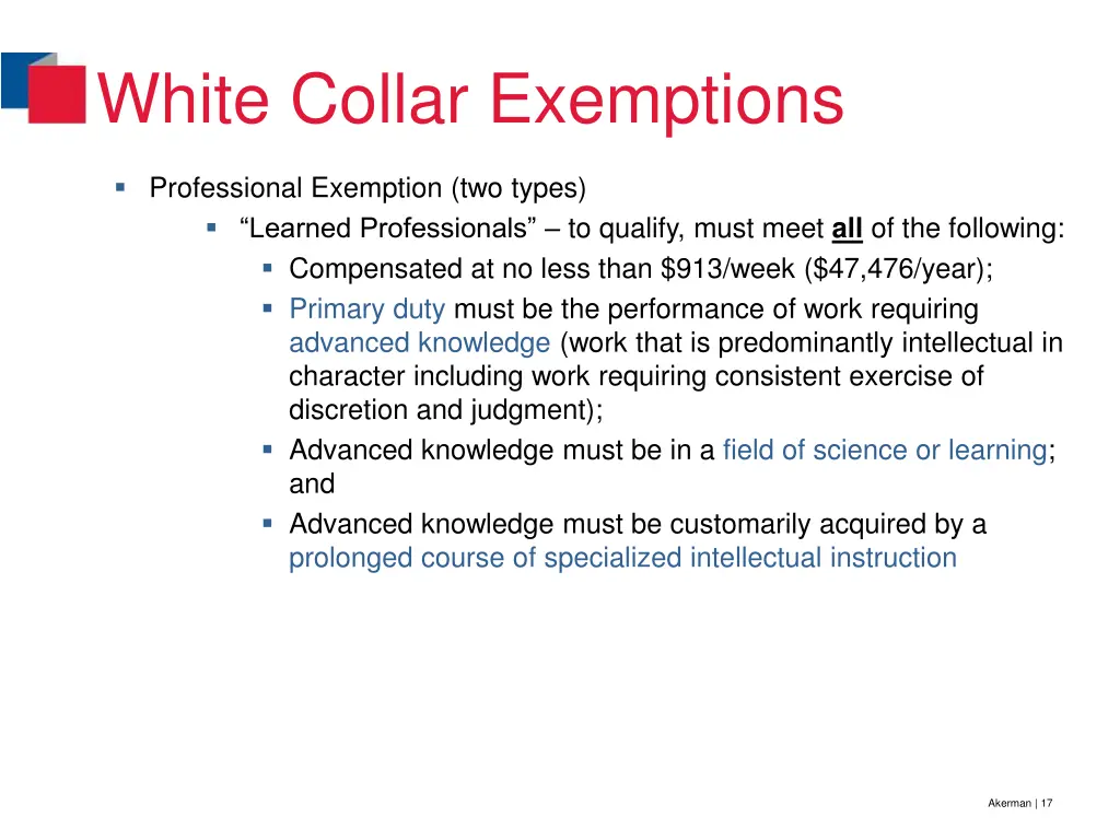 white collar exemptions 2