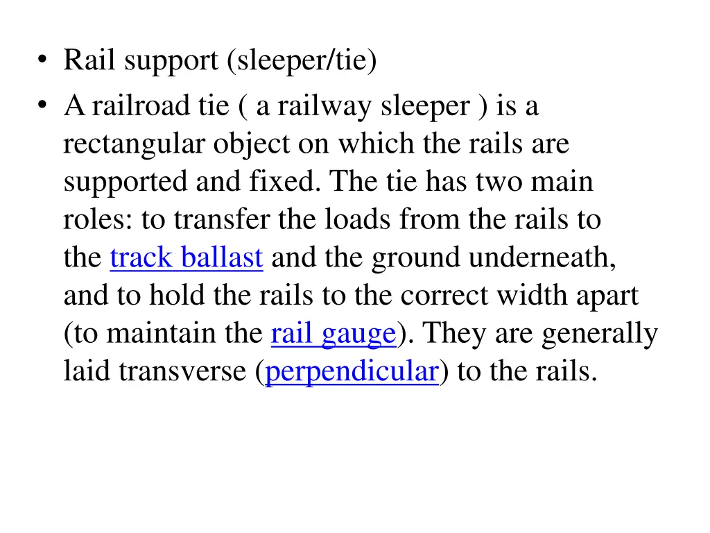 rail support sleeper tie a railroad tie a railway