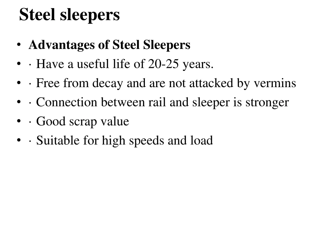 steel sleepers