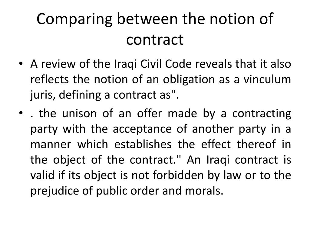 comparing between the notion of contract 1