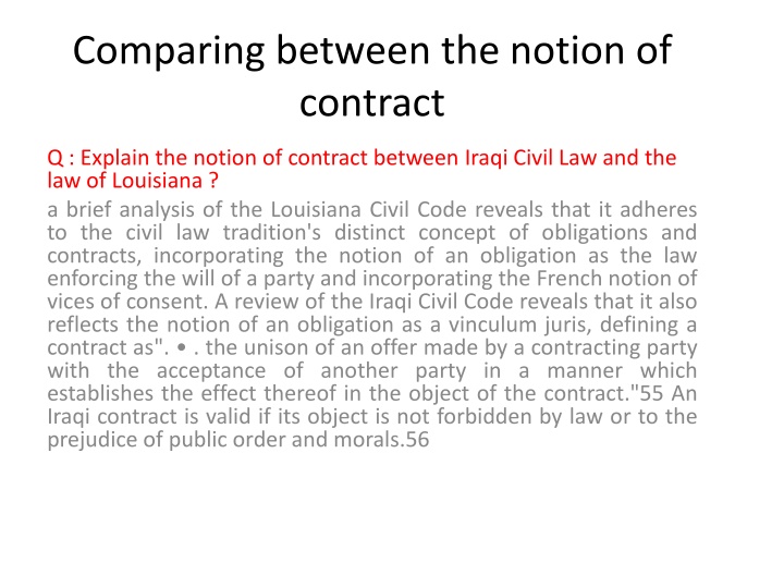 comparing between the notion of contract