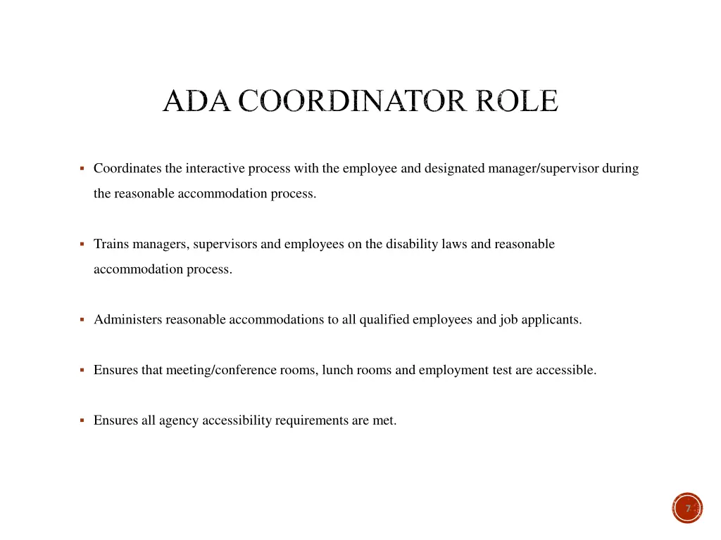 ada coordinator role