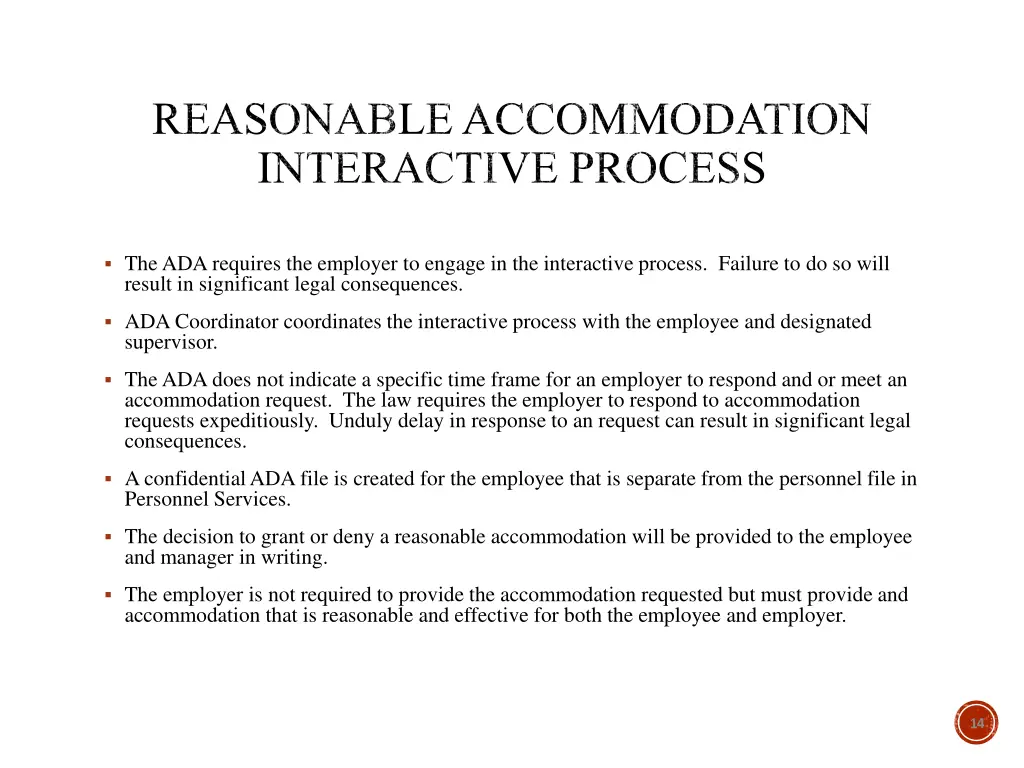 reasonable accommodation interactive process