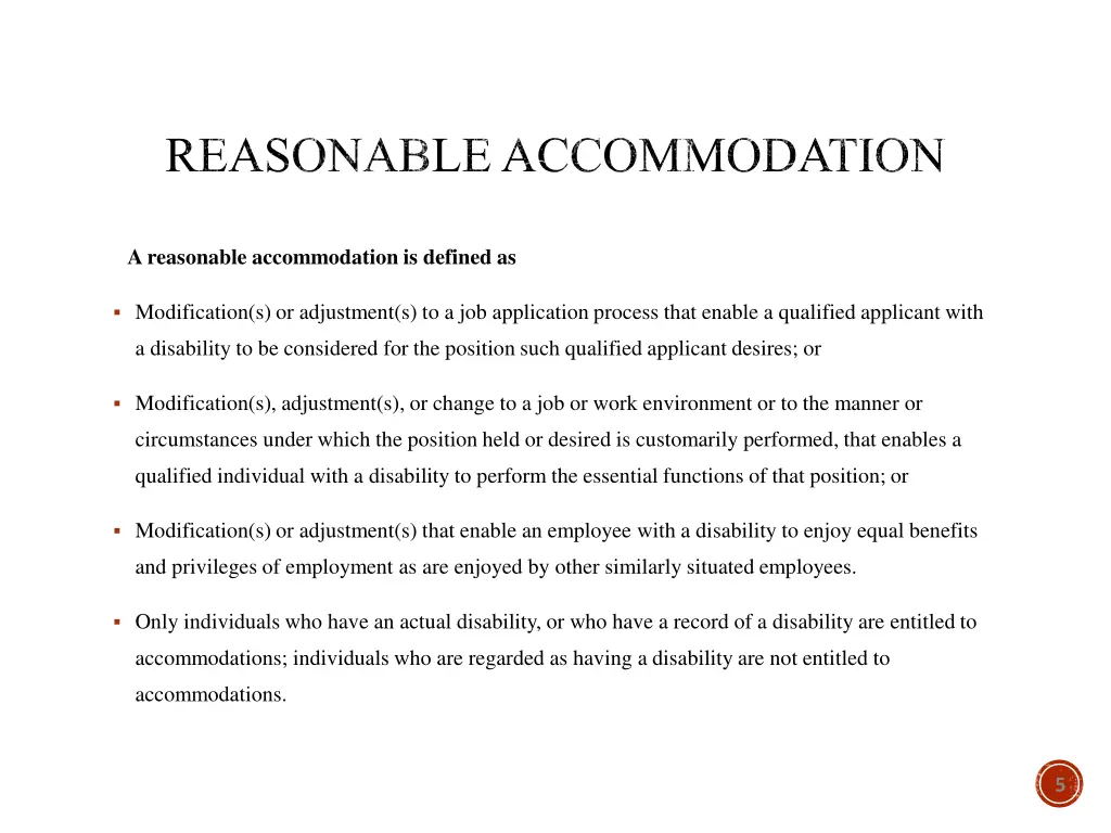 reasonable accommodation