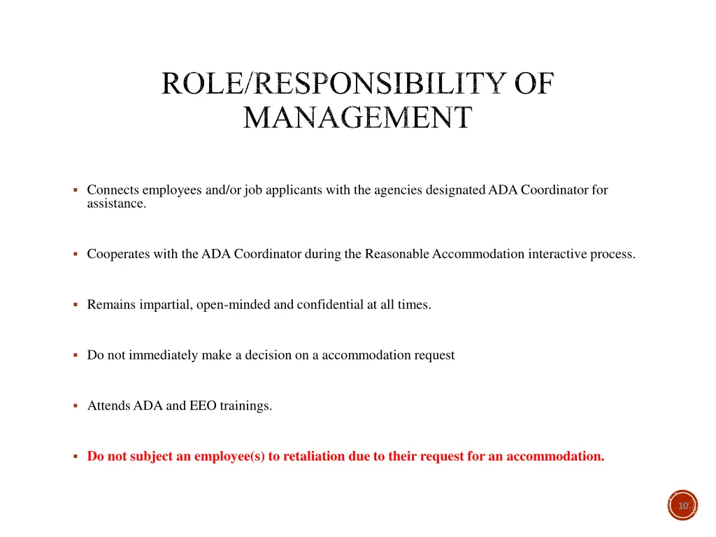 role responsibility of management