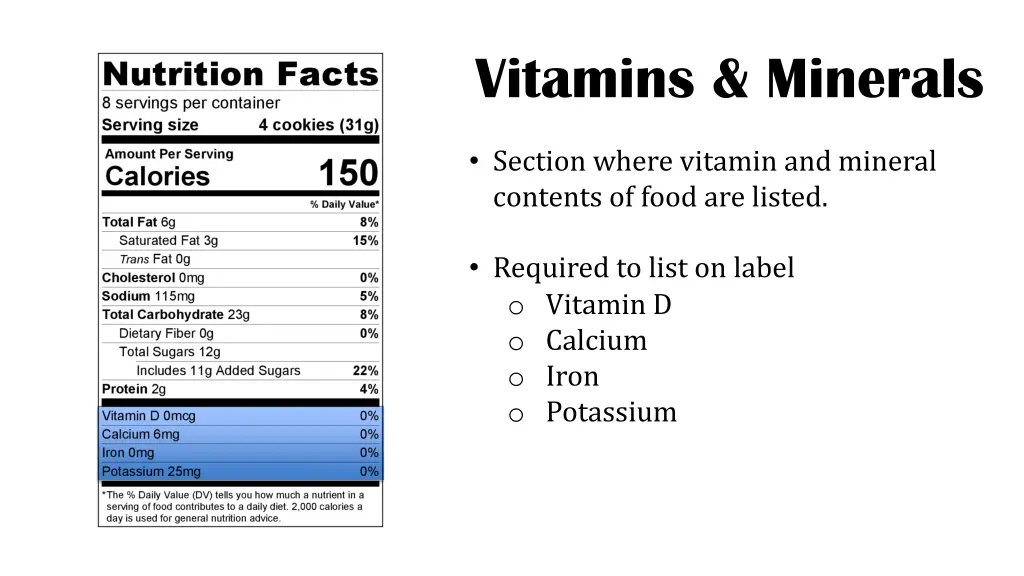 vitamins minerals