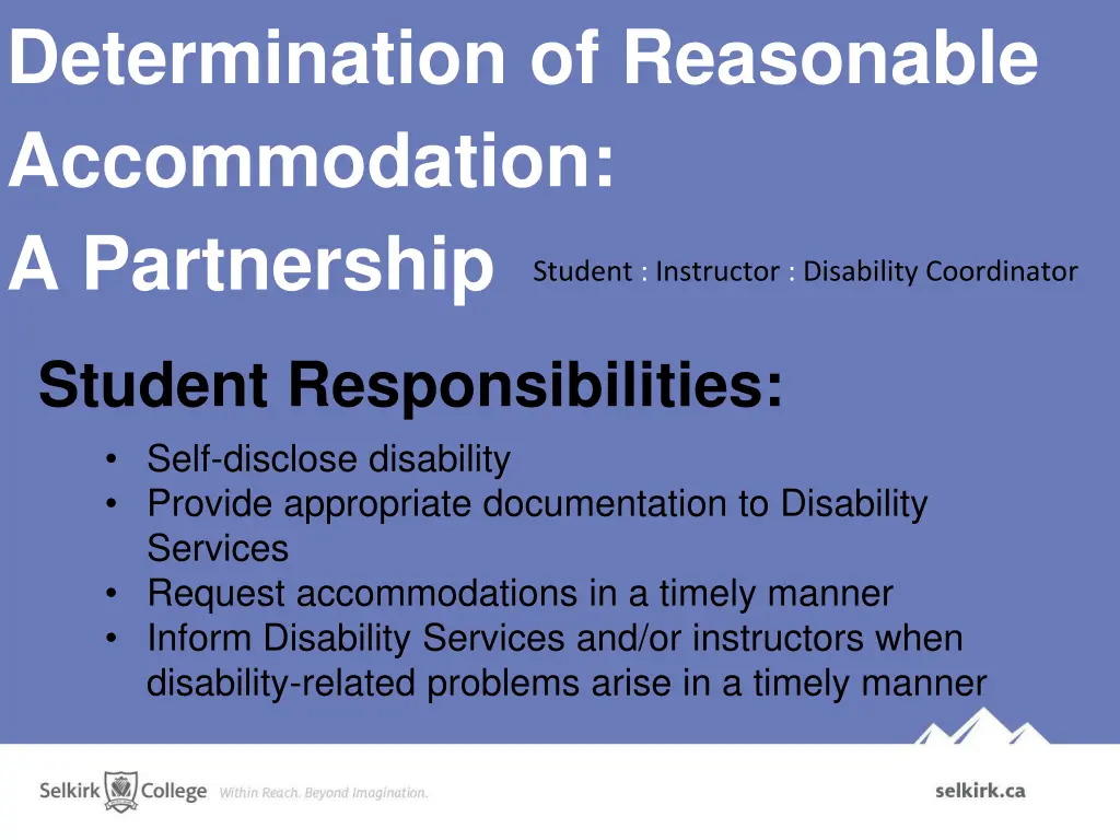 determination of reasonable accommodation