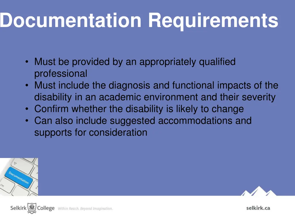 documentation requirements