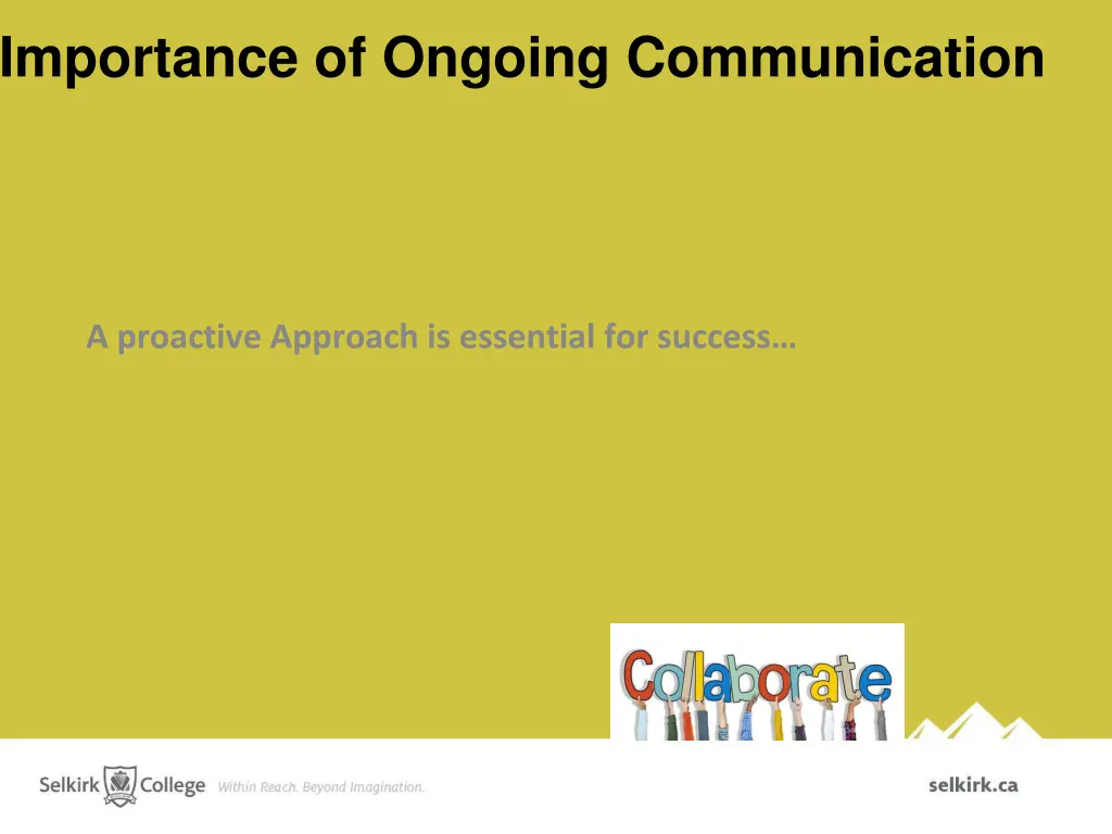 importance of ongoing communication