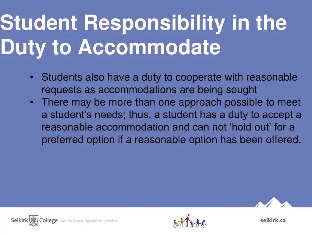 student responsibility in the duty to accommodate