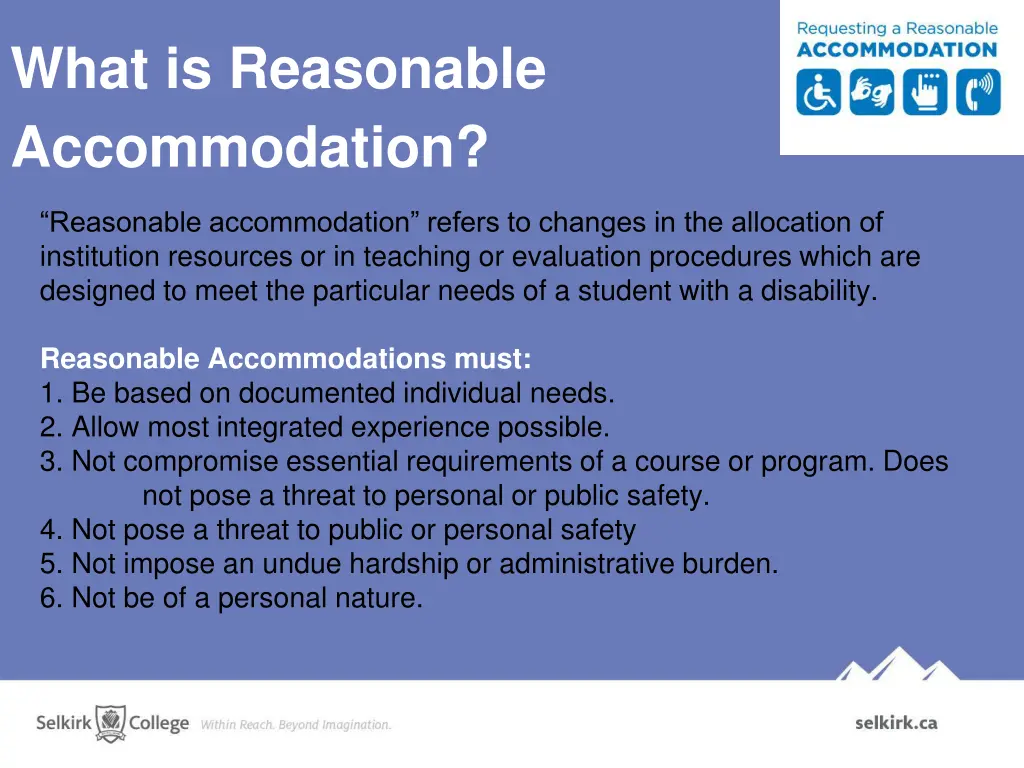 what is reasonable accommodation