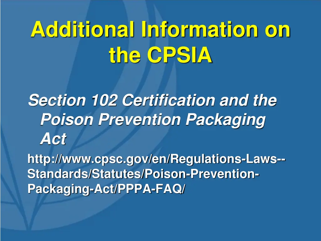 additional information on the cpsia