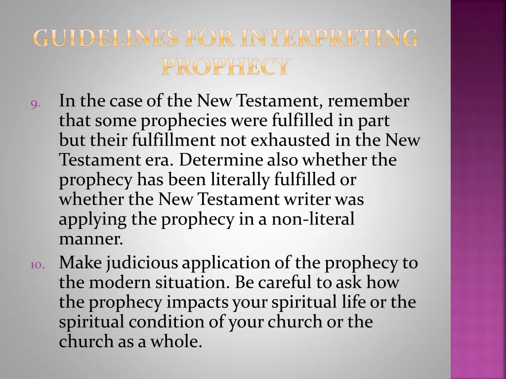 guidelines for interpreting prophecy 2