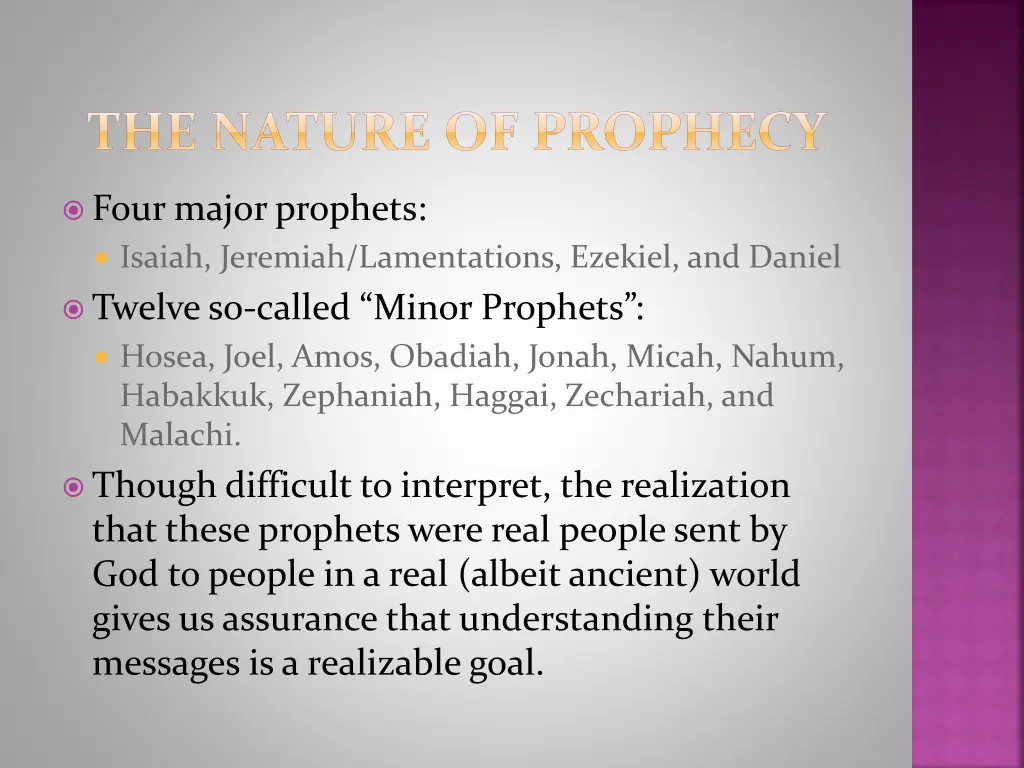 the nature of prophecy