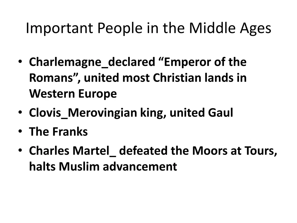 important people in the middle ages