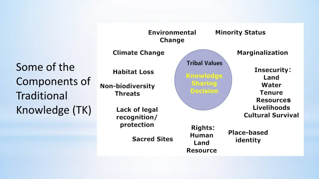 some of the components of traditional knowledge tk