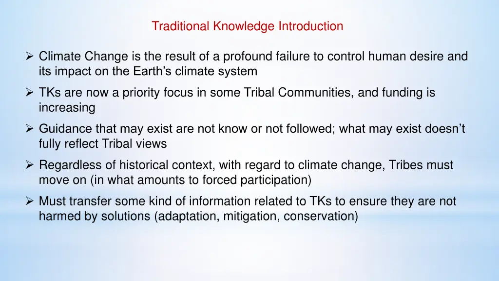 traditional knowledge introduction 1