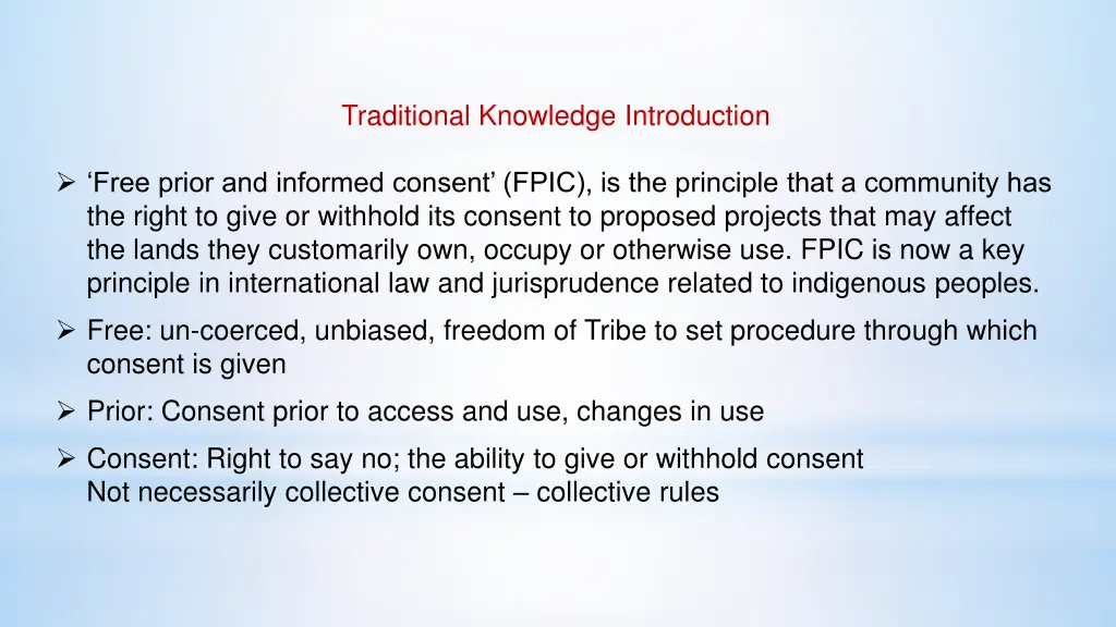 traditional knowledge introduction