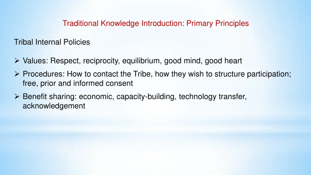 traditional knowledge introduction primary 1