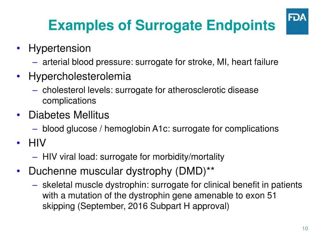 examples of surrogate endpoints