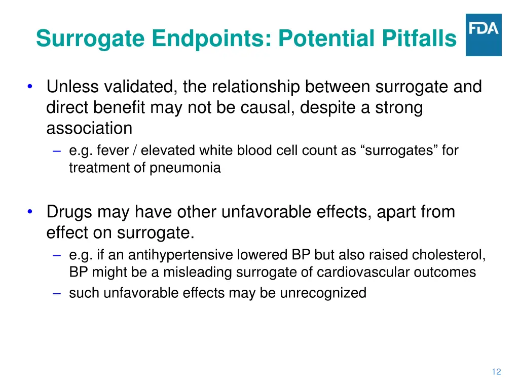 surrogate endpoints potential pitfalls