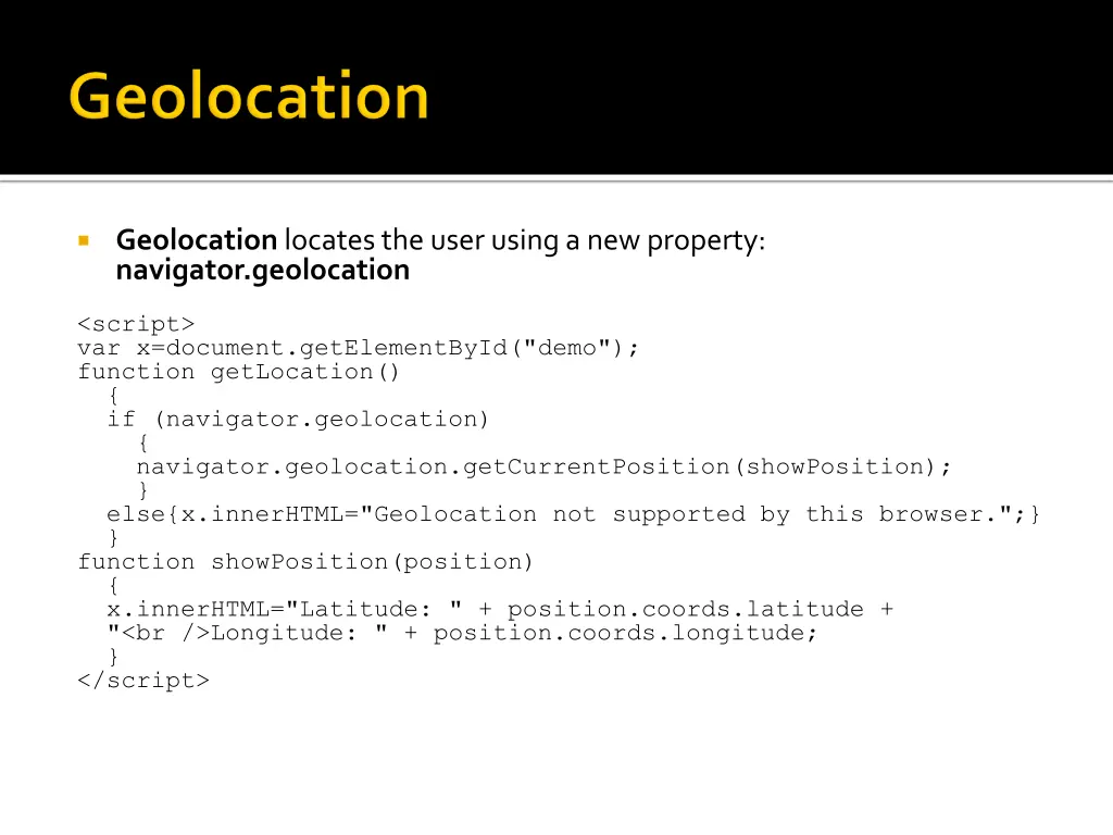 geolocation locates the user using a new property