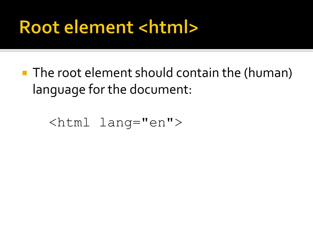 the root element should contain the human